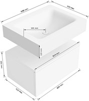 Lijntekening | ALAN 2 | Onderkast 60cm | Midden | 1 Lade