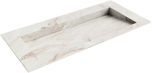AVON Frappe solid surface inbouw wastafel 101cm. Positie wasbak Midden. 