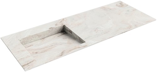 AVON Frappe solid surface inbouw wastafel 120cm. Positie wasbak Links. 