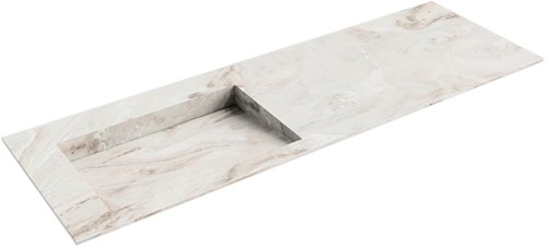 AVON Frappe solid surface inbouw wastafel 140cm. Positie wasbak Links. 