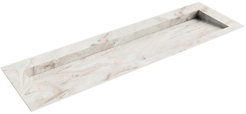 AVON Frappe solid surface inbouw wastafel 161cm. Positie wasbak Midden. 