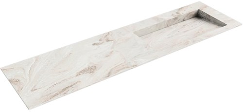 AVON Frappe solid surface inbouw wastafel 170cm. Positie wasbak Rechts. 