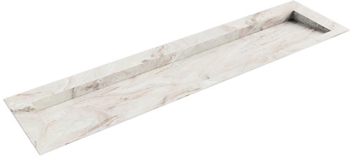 AVON Frappe solid surface inbouw wastafel 190cm. Positie wasbak Midden. 