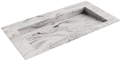 AVON Glace solid surface inbouw wastafel 91cm. Positie wasbak Midden. 