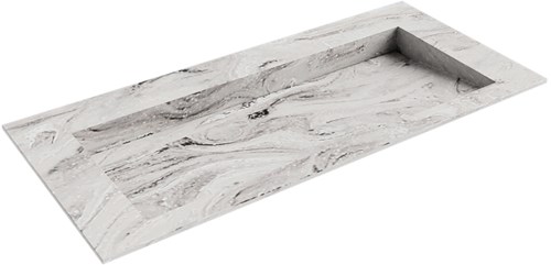 AVON Glace solid surface inbouw wastafel 100cm. Positie wasbak Midden. 