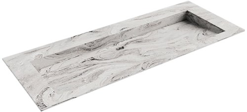 AVON Glace solid surface inbouw wastafel 120cm. Positie wasbak Midden. 