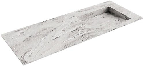 AVON Glace solid surface inbouw wastafel 121cm. Positie wasbak Rechts. 