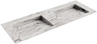 AVON Glace solid surface inbouw wastafel 131cm. Positie wasbak Dubbel. 