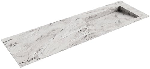AVON Glace solid surface inbouw wastafel 151cm. Positie wasbak Rechts. 