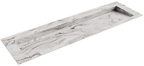 AVON Glace solid surface inbouw wastafel 161cm. Positie wasbak Midden. 