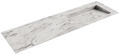 AVON Glace solid surface inbouw wastafel 161cm. Positie wasbak Rechts. 