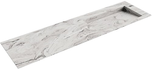AVON Glace solid surface inbouw wastafel 170cm. Positie wasbak Rechts. 