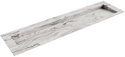 AVON Glace solid surface inbouw wastafel 180cm. Positie wasbak Midden. 