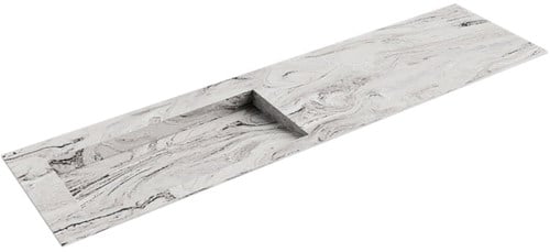AVON Glace solid surface inbouw wastafel 181cm. Positie wasbak Links. 