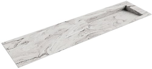 AVON Glace solid surface inbouw wastafel 181cm. Positie wasbak Rechts. 