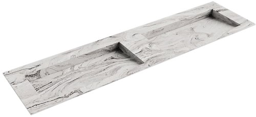 AVON Glace solid surface inbouw wastafel 180cm. Positie wasbak Dubbel. 