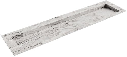 AVON Glace solid surface inbouw wastafel 190cm. Positie wasbak Midden. 