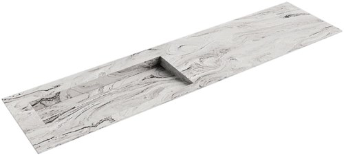 AVON Glace solid surface inbouw wastafel 190cm. Positie wasbak Links. 