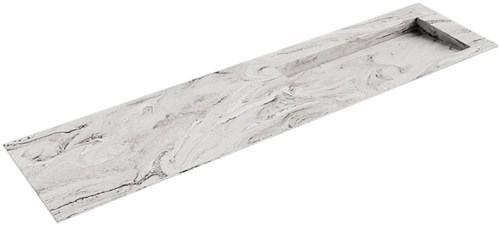 AVON Glace solid surface inbouw wastafel 191cm. Positie wasbak Rechts. 