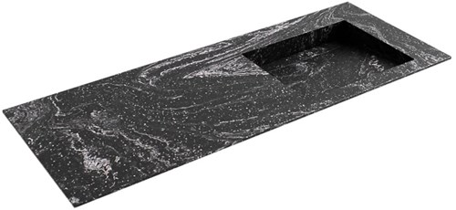 AVON Lava solid surface inbouw wastafel 121cm. Positie wasbak Rechts. 