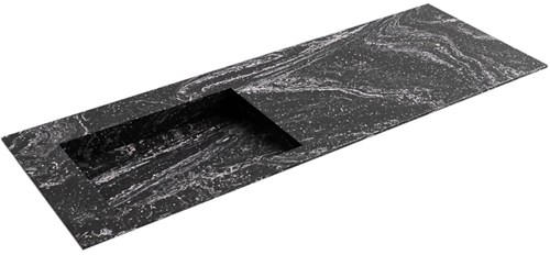 AVON Lava solid surface inbouw wastafel 131cm. Positie wasbak Links. 