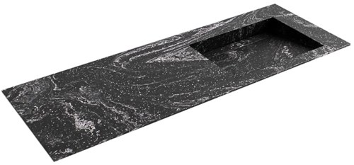 AVON Lava solid surface inbouw wastafel 131cm. Positie wasbak Rechts. 