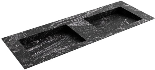 AVON Lava solid surface inbouw wastafel 131cm. Positie wasbak Dubbel. 