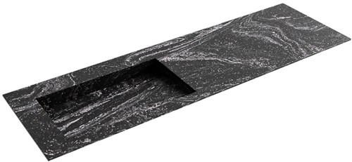 AVON Lava solid surface inbouw wastafel 150cm. Positie wasbak Links. 