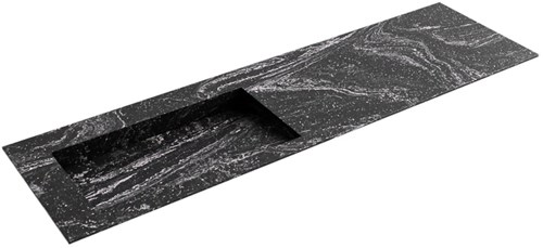 AVON Lava solid surface inbouw wastafel 161cm. Positie wasbak Links. 
