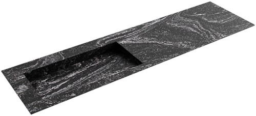 AVON Lava solid surface inbouw wastafel 171cm. Positie wasbak Links. 
