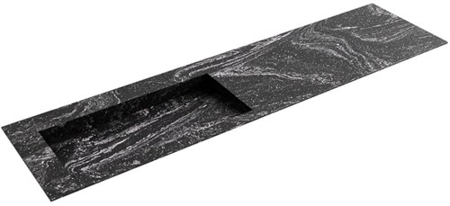 AVON Lava solid surface inbouw wastafel 181cm. Positie wasbak Links. 