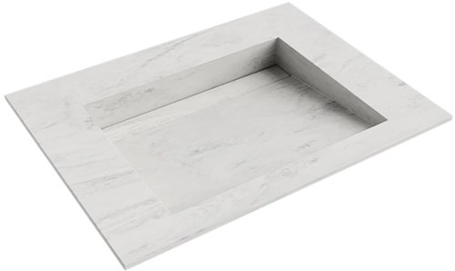AVON Opalo solid surface inbouw wastafel 61cm. Positie wasbak Midden. 