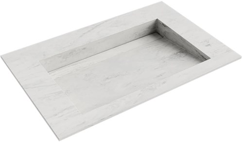 AVON Opalo solid surface inbouw wastafel 70cm. Positie wasbak Midden. 