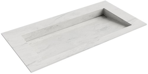 AVON Opalo solid surface inbouw wastafel 90cm. Positie wasbak Midden. 