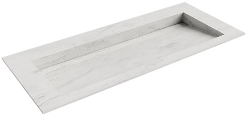 AVON Opalo solid surface inbouw wastafel 110cm. Positie wasbak Midden. 