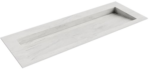 AVON Opalo solid surface inbouw wastafel 131cm. Positie wasbak Midden. 