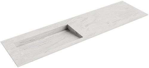 AVON Opalo solid surface inbouw wastafel 171cm. Positie wasbak Links. 