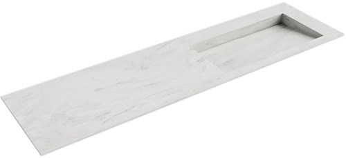 AVON Opalo solid surface inbouw wastafel 170cm. Positie wasbak Rechts. 