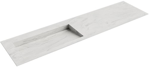 AVON Opalo solid surface inbouw wastafel 180cm. Positie wasbak Links. 