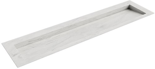 AVON Opalo solid surface inbouw wastafel 190cm. Positie wasbak Midden. 