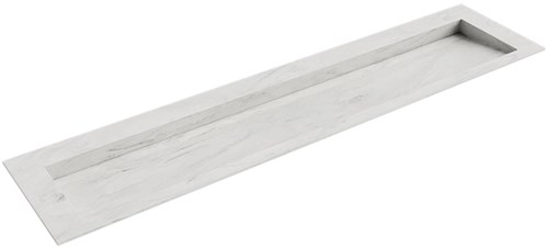 AVON Opalo solid surface inbouw wastafel 201cm. Positie wasbak Midden. 
