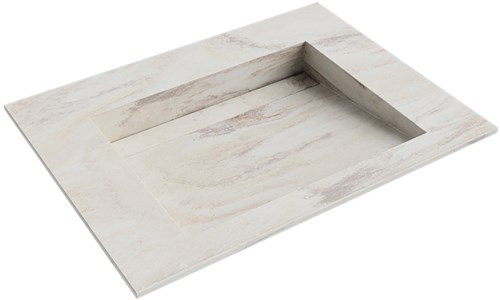 AVON Ostra solid surface inbouw wastafel 60cm. Positie wasbak Midden. 