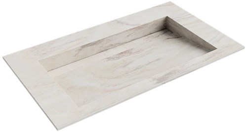 AVON Ostra solid surface inbouw wastafel 80cm. Positie wasbak Midden. 