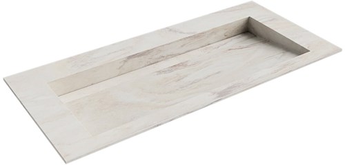 AVON Ostra solid surface inbouw wastafel 101cm. Positie wasbak Midden. 