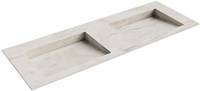 AVON Ostra solid surface inbouw wastafel 130cm. Positie wasbak Dubbel. 
