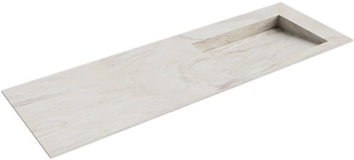 AVON Ostra solid surface inbouw wastafel 141cm. Positie wasbak Rechts. 