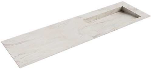 AVON Ostra solid surface inbouw wastafel 160cm. Positie wasbak Rechts. 