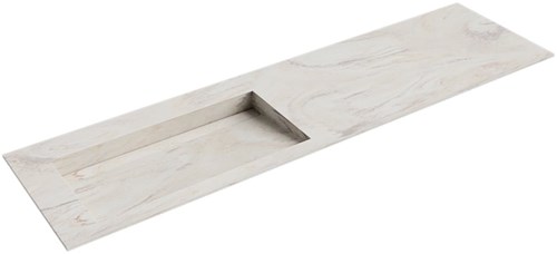 AVON Ostra solid surface inbouw wastafel 171cm. Positie wasbak Links. 