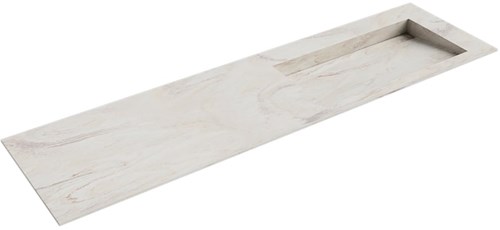 AVON Ostra solid surface inbouw wastafel 170cm. Positie wasbak Rechts. 