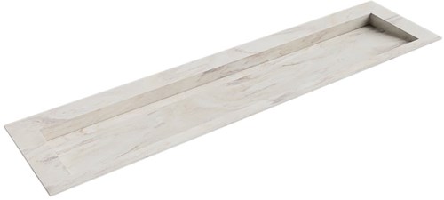 AVON Ostra solid surface inbouw wastafel 191cm. Positie wasbak Midden. 